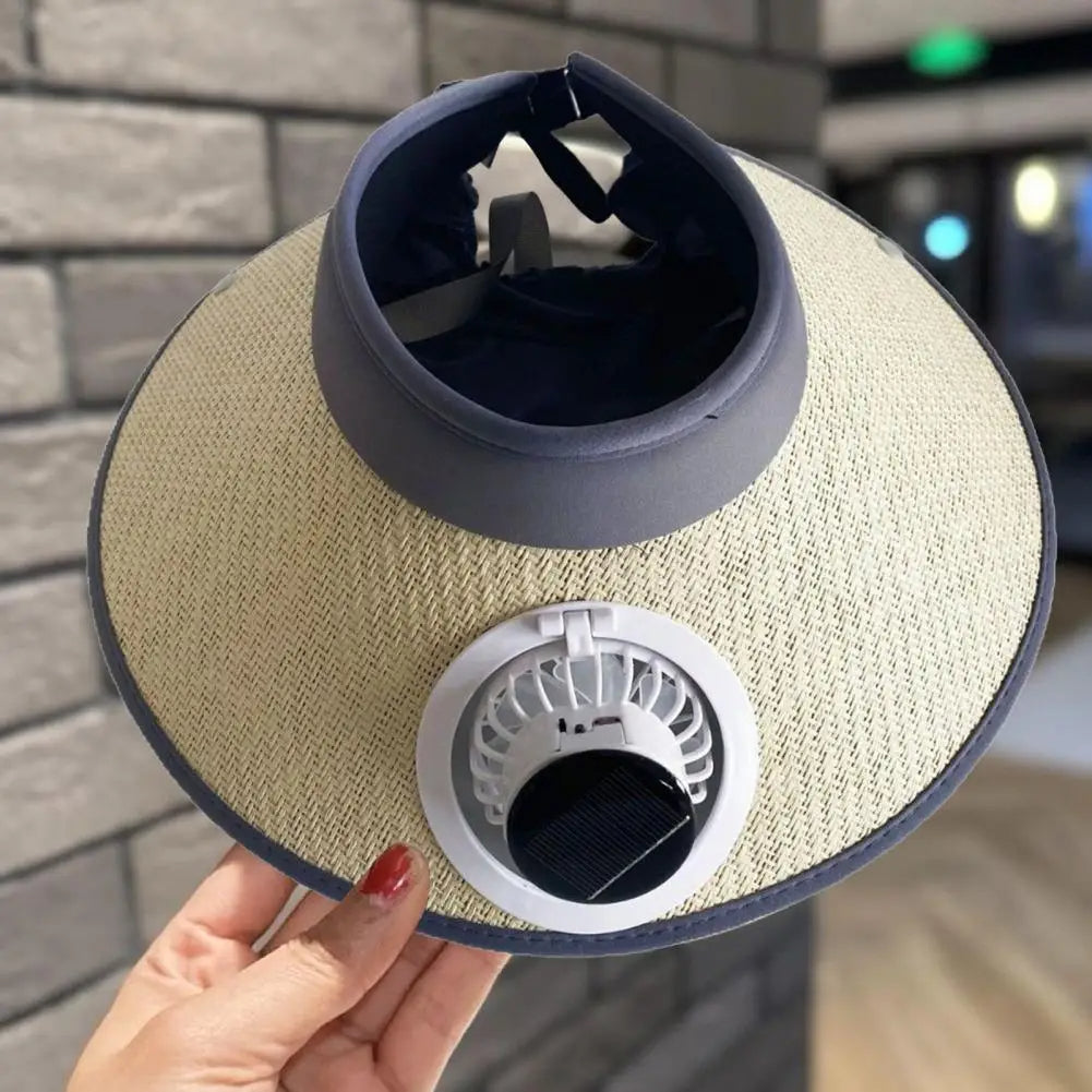 Wide Brim Sun Hat with Solar Fan