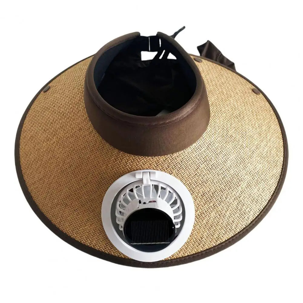 Wide Brim Sun Hat with Solar Fan