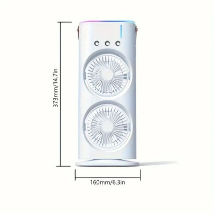 Dual-Head Portable Cooling Fan