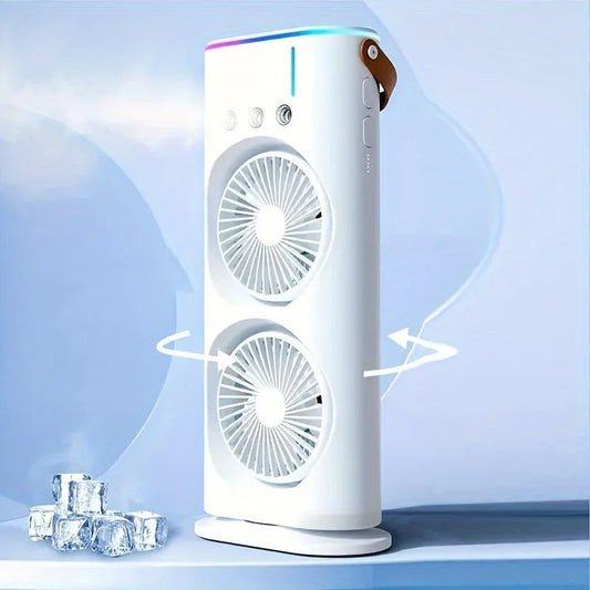 Dual-Head Portable Cooling Fan