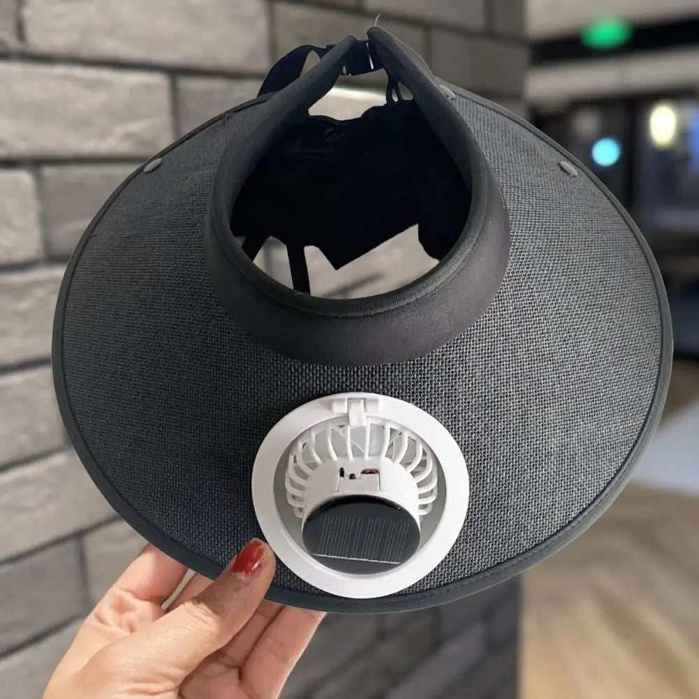 Wide Brim Sun Hat with Solar Fan