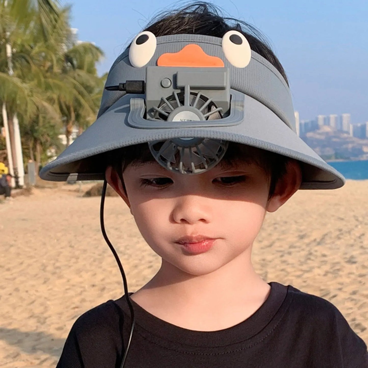 Kids Sun Visor Hat with Fan