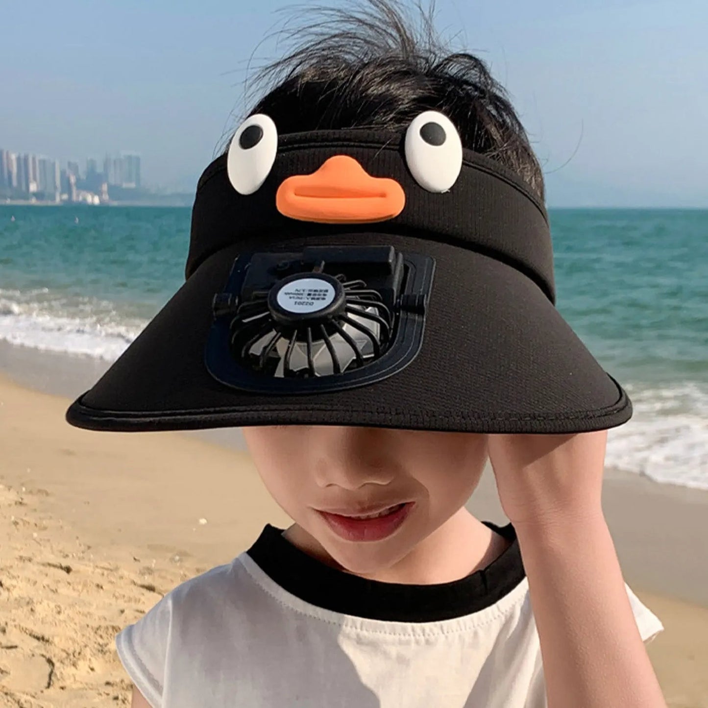 Kids Sun Visor Hat with Fan
