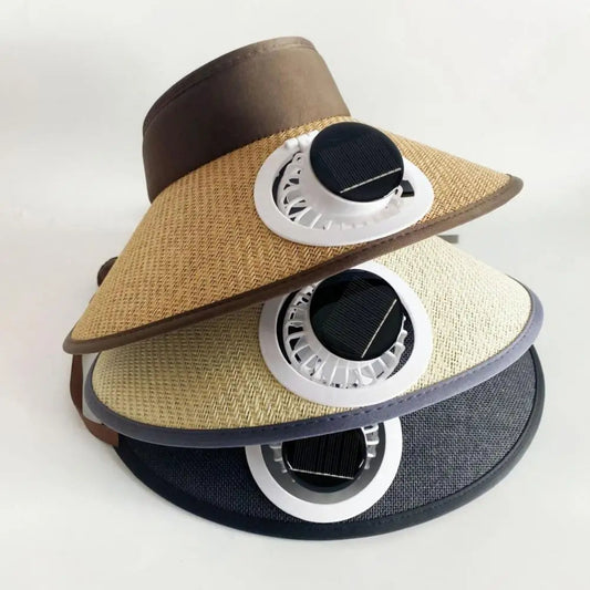 Wide Brim Sun Hat with Solar Fan