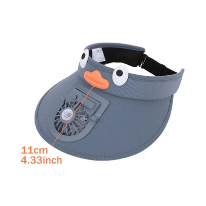 Kids Sun Visor Hat with Fan