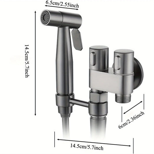 Double Control Toilet Bidet Sprayer Handheld Attachment with Pressure Control