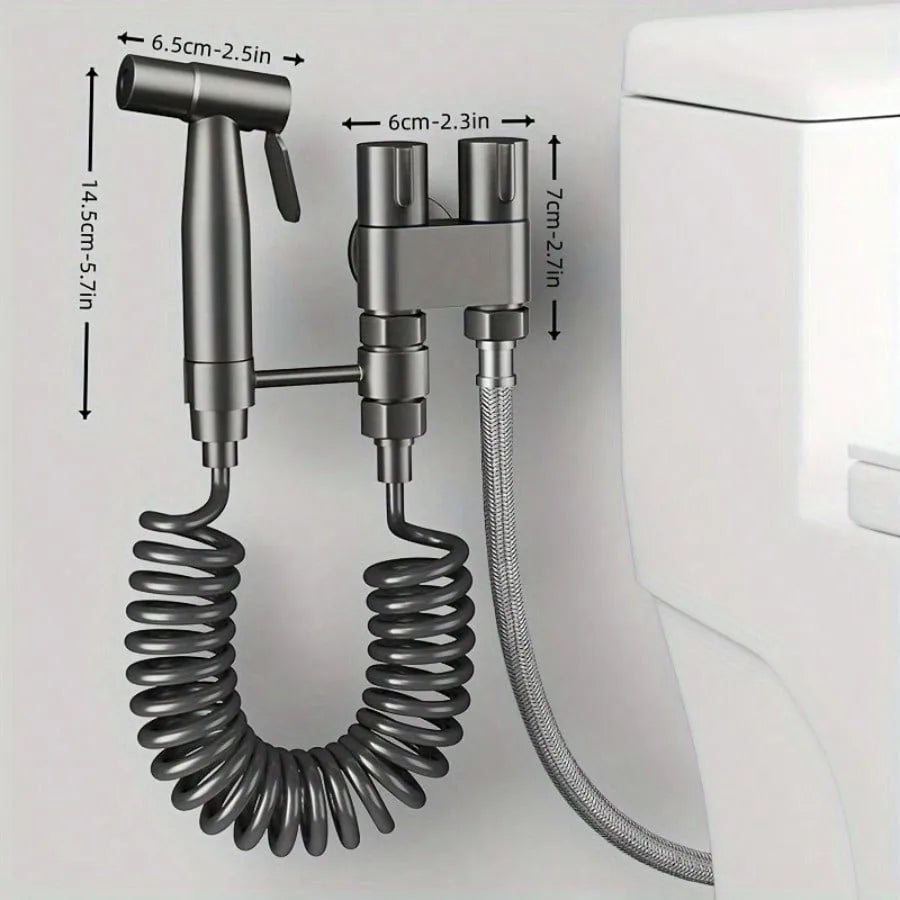 Double Control Toilet Bidet Sprayer Handheld Attachment with Pressure Control