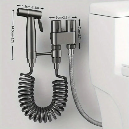 Double Control Toilet Bidet Sprayer Handheld Attachment with Pressure Control