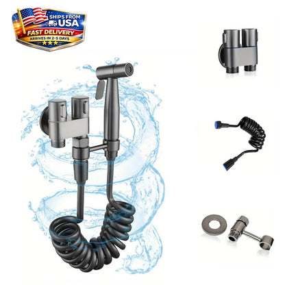 Double Control Toilet Bidet Sprayer Handheld Attachment with Pressure Control