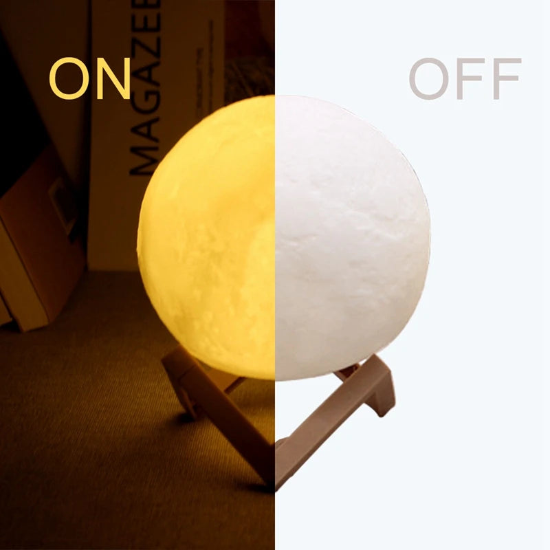 Moon Lamp LED Night Light Battery Powered With Stand