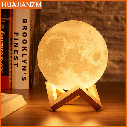 Moon Lamp LED Night Light Battery Powered With Stand