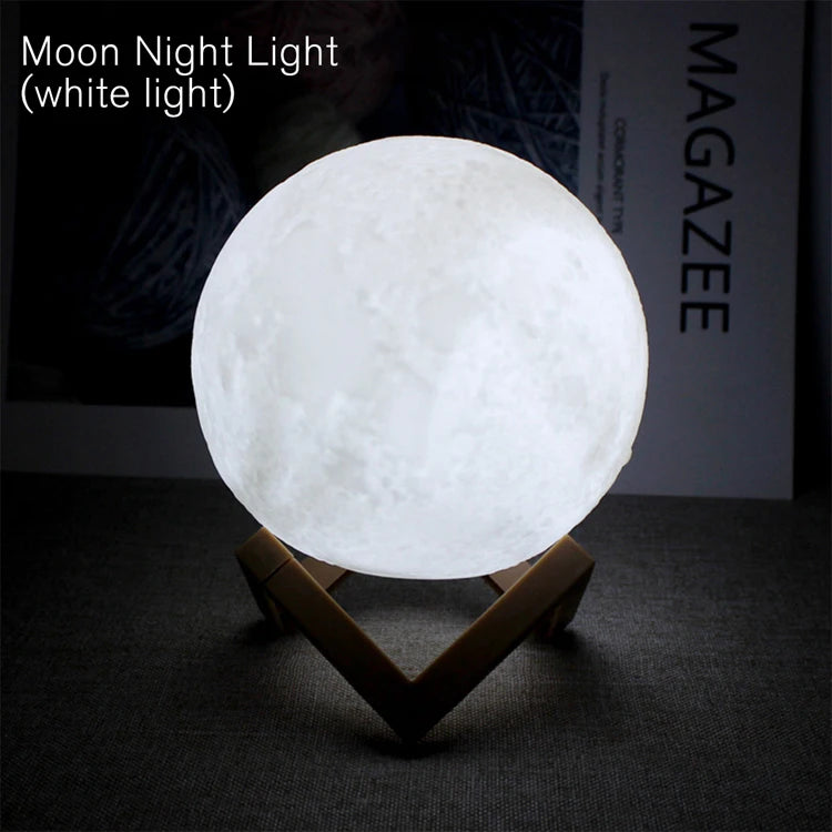 Moon Lamp LED Night Light Battery Powered With Stand