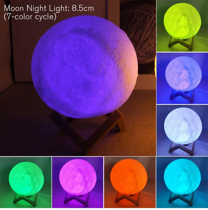 Moon Lamp LED Night Light Battery Powered With Stand