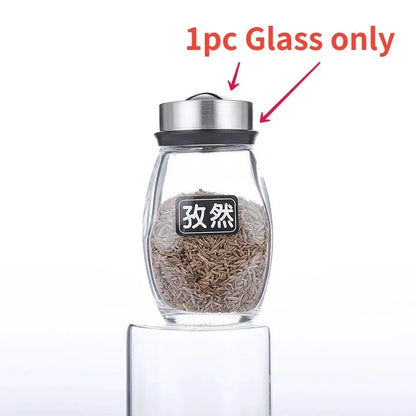Rotating Spice Bottle Set Glass