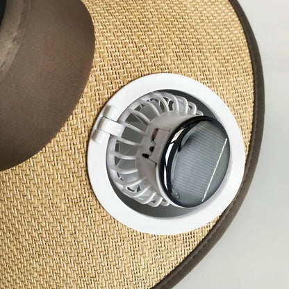 Wide Brim Sun Hat with Solar Fan