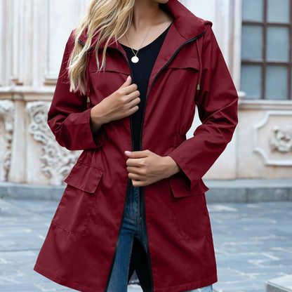 Women's Stylish Zipper Trench Coat